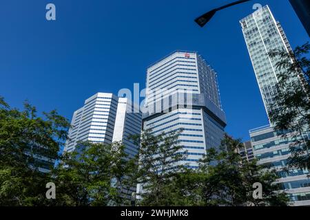 Montréal, Canada - août 09 2023 - gratte-ciel d'affaires dans la ville de Montréal, Canada, Banque D'Images