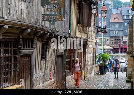 Bâtiments historiques médiévaux à Honfleur, Normandie, France Banque D'Images