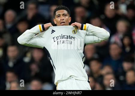 Madrid, Espagne. 10 février 2024. Jude Bellingham du Real Madrid lors du match de Liga entre le Real Madrid et le Girona FC a joué au stade Santiago Bernabeu le 10 février 2024 à Madrid, en Espagne. (Photo de Cesar Cebolla/PRESSINPHOTO) crédit : AGENCE SPORTIVE PRESSINPHOTO/Alamy Live News Banque D'Images