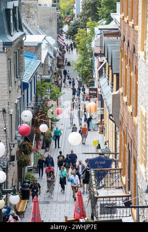 Québec, Canada - oct11, 2023 - les gens dans la vieille rue de Québec. Capitale de la province canadienne de Québec, c'est l'une des plus anciennes villes Banque D'Images