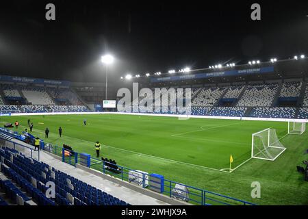 Reggio Emilia, Italie. 10 février 2024. Foto Massimo Paolone/LaPresse 10 Febbraio 2024 - Reggio Emilia, Italia - sport, calcio - Sassuolo vs Torino - Campionato Italiano di calcio Serie A TIM 2023/2024 - Nella foto : panoramica stadio Mapei crédit : LaPresse/Alamy Live News Banque D'Images