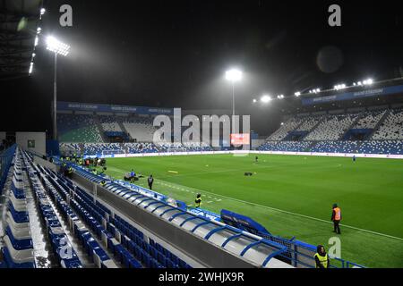 Reggio Emilia, Italie. 10 février 2024. Foto Massimo Paolone/LaPresse 10 Febbraio 2024 - Reggio Emilia, Italia - sport, calcio - Sassuolo vs Torino - Campionato Italiano di calcio Serie A TIM 2023/2024 - Nella foto : panoramica stadio Mapei crédit : LaPresse/Alamy Live News Banque D'Images