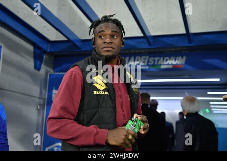 Reggio Emilia, Italie. 10 février 2024. Foto Massimo Paolone/LaPresse 10 Febbraio 2024 - Reggio Emilia, Italia - sport, calcio - Sassuolo vs Torino - Campionato Italiano di calcio Serie A TIM 2023/2024 - Nella foto : il Torino entra in campo nel pre partita Credit : LaPresse/Alamy Live News Banque D'Images