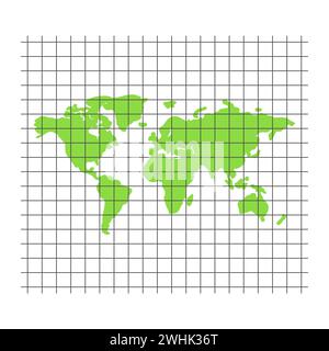 Carte du monde segmentée. Pièces de щт la planète terre. Concept de communication mondiale et de personnes vivant sur différents continents. Illustration de Vecteur