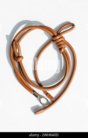 Cette sangle de sac ajoute du style et de la fonctionnalité. Fabriqué à partir de cuir de haute qualité, disponible en différentes couleurs, et réglable pour un ajustement parfait. Parfait Banque D'Images