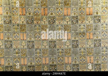 Tissage de tapis, artisanat à Madurai, Inde du Sud, Inde Banque D'Images