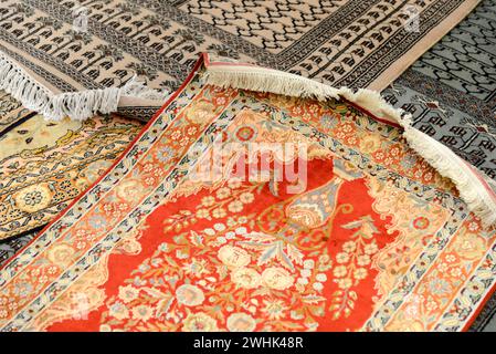 Tissage de tapis, artisanat à Madurai, Inde du Sud, Inde Banque D'Images