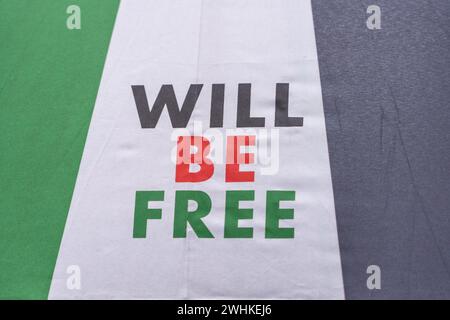 Glasgow, Écosse, Royaume-Uni. 10 février 2024. Les partisans de la Palestine se rassemblent sur la place George, suivie d'une marche dans les rues pour protester et appeler à la fin de la guerre à Gaza. Crédit : RGass/Alamy Live News Banque D'Images