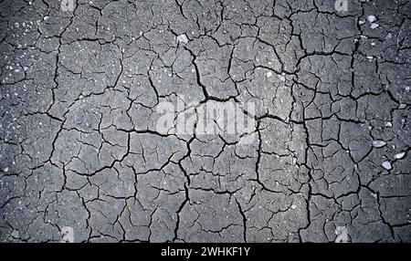 Sol séché, image de fond, gris Banque D'Images