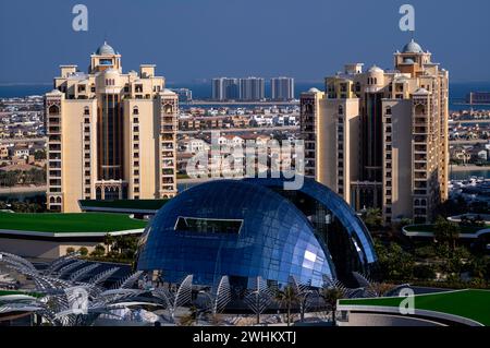 Monorail, Nakheel Mall Station, Traffic, Dubaï, Palm Jumeirah, Émirats arabes Unis, VAR Banque D'Images