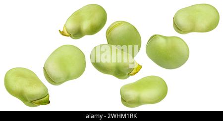 Chute de haricots Edamame isolés sur fond blanc Banque D'Images