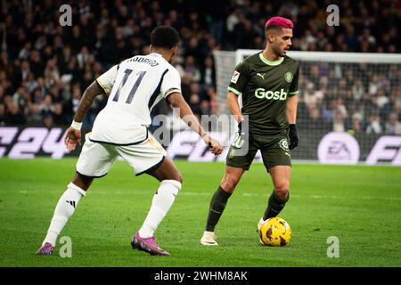 10 février 2024 ; stade Santiago Bernabeu, Madrid, Espagne, football espagnol de la Liga, Real Madrid contre Girona ; Yan Couto Banque D'Images