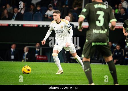 10 février 2024 ; stade Santiago Bernabeu, Madrid, Espagne, football espagnol de la Liga, Real Madrid contre Girona ; Valverde Banque D'Images