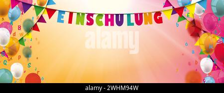 Texte allemand Einschulung, traduire inscription EPS 10 fichier vectoriel. Banque D'Images