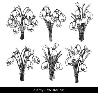 Motif fleur en forme de goutte d'eau noir blanc isolé dessin vectoriel d'illustration Illustration de Vecteur