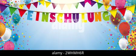 Texte allemand Einschulung, traduire inscription EPS 10 fichier vectoriel. Banque D'Images