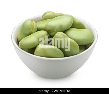 Edamame, bol de soja vert isolé sur fond blanc Banque D'Images