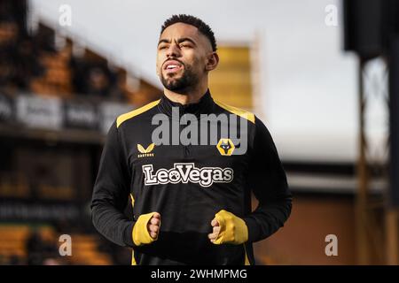 Wolverhampton, Royaume-Uni. 10 février 2024. Wolverhampton, Angleterre, 10 février 2024 : Matheus Cunha (12 Wolves) lors des échauffements du match de football de premier League entre Wolverhampton Wanderers et Brentford au stade Molineux de Wolverhampton, Angleterre (Natalie Mincher/SPP) crédit : SPP Sport Press photo. /Alamy Live News Banque D'Images