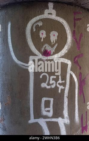 Graffiti (Street art) à Albuquerque, Nouveau-Mexique Banque D'Images