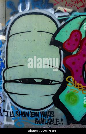 Graffiti (Street art) à Albuquerque, Nouveau-Mexique Banque D'Images