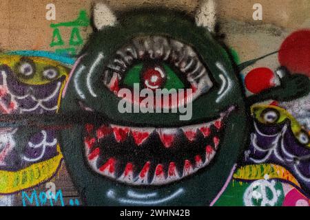 Graffiti (Street art) à Albuquerque, Nouveau-Mexique Banque D'Images