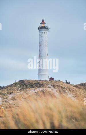 Phare sur les dunes du Danemark Banque D'Images