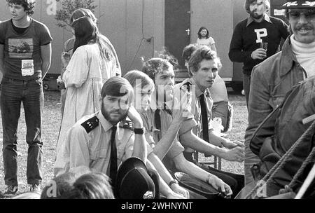 Back stage au concert Queen Hyde Park 18/9/1976 Banque D'Images