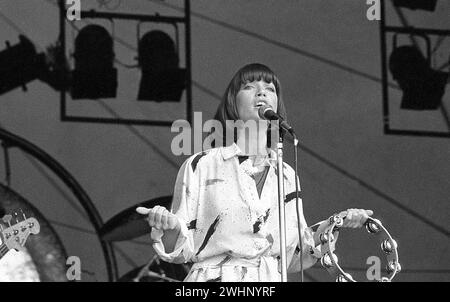 Kiki Dee, chanteuse pop soul britannique, en préformation au concert du Queen Hyde Park 18/9/1976 Banque D'Images