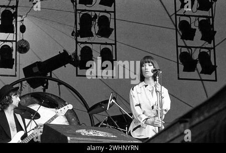 Kiki Dee, chanteuse pop soul britannique, en préformation au concert du Queen Hyde Park 18/9/1976 Banque D'Images