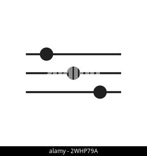Illustration vectorielle de symbole d'icône de bouton de réglage plat. Illustration de Vecteur