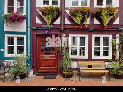 Façades de maisons à colombages, vieille ville, Hildesheim, basse-Saxe, Allemagne, Europe Banque D'Images