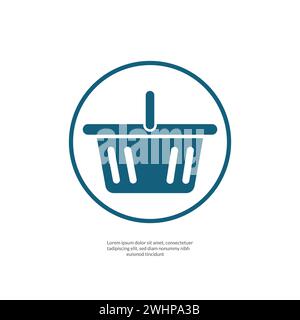 Icône de vecteur de panier, Shopping Sign isolé sur fond blanc. Illustration de Vecteur