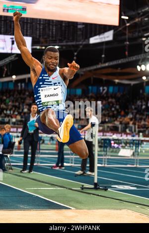 Hugues Fabrice Zango (BUR), Triple Jump Men, lors du Meeting de Lievin 2024, Trophée hauts-de-France pas-de-Calais EDF, épreuve d'athlétisme World Athletics Indoor Tour Gold le 10 février 2024 à l'Arena de Lievin, France Banque D'Images