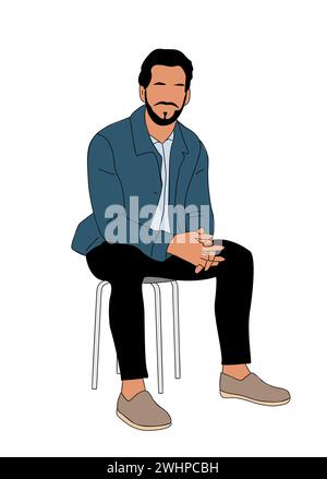 Jeu de caractères d'homme d'affaires dans différentes poses. Illustration de Vecteur