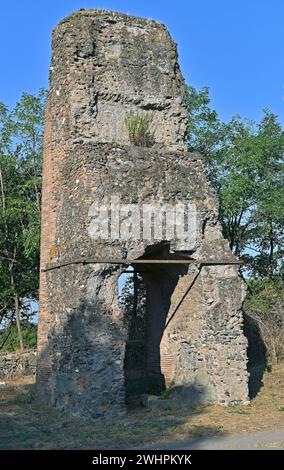 Pierre tombale, via Appia Antica, ROM, Italie Banque D'Images