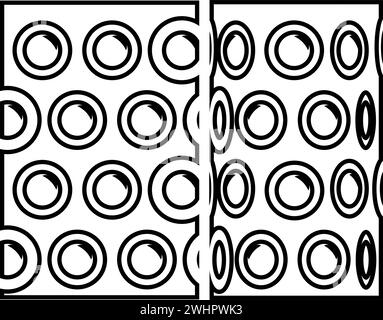 Film d'emballage à bulles d'air pour amortir les emballages fragiles rouleau en plastique antichoc polyéthylène concept de sécurité contour ligne contour icône couleur noire Illustration de Vecteur