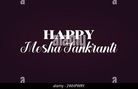 Happy Mesha Sankranti Text Design Illustration de Vecteur