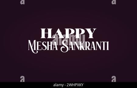 Happy Mesha Sankranti Text Design Illustration de Vecteur