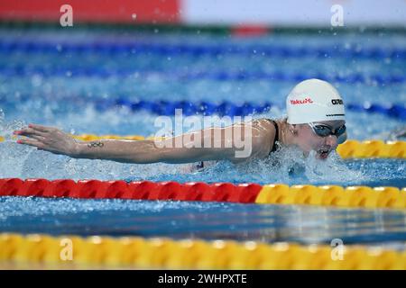 Doha, Qat. 11 février 2024. Kate Douglass de l'action Usain pendant les Championnats du monde de natation Doha 2024 - sport- natation -Doha (Qatar) 11 février 2024 (photo par Gian Mattia D'Alberto/LaPresse) crédit : LaPresse/Alamy Live News Banque D'Images