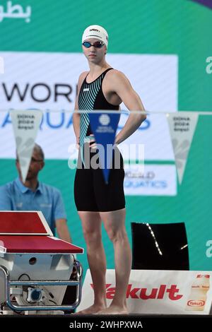 Doha, Qat. 11 février 2024. Kate Douglass de l'action Usain pendant les Championnats du monde de natation Doha 2024 - sport- natation -Doha (Qatar) 11 février 2024 (photo par Gian Mattia D'Alberto/LaPresse) crédit : LaPresse/Alamy Live News Banque D'Images