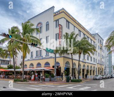 Hôtel Edison, quartier historique Art déco, Miami Beach, Floride Banque D'Images