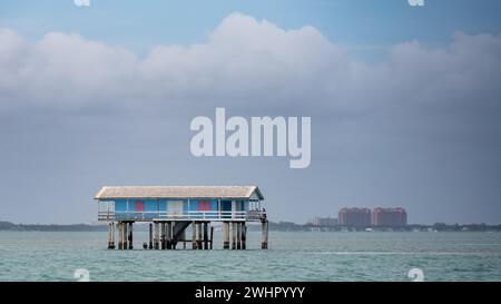 Jimmy Ellenburg House, Stiltsville, Biscayne Bay, Biscayne National Park, Floride Banque D'Images