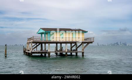 Bay Chateau House, Stiltsville, Biscayne Bay, Biscayne National Park, Floride Banque D'Images