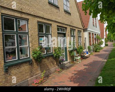 La petite ville d'Arnis au bord de la rivière schlei Banque D'Images