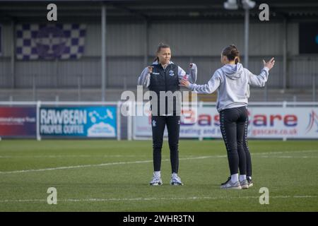 Eastleigh, Royaume-Uni. 11 février 2024. Paige Peake (24 Southampton) avant le match de la FA Cup Adobe Womens entre Southampton et Manchester United au Silverlake Stadium, Eastleigh. (Tom Phillips/SPP) crédit : photo de presse sportive SPP. /Alamy Live News Banque D'Images