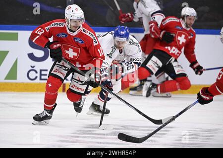 Le Suisse Yannick Zehnder lors du match de hockey sur glace dimanche dans les Beijer Hockey Games (Euro Hockey Tour) entre la Suisse et la République tchèque Banque D'Images