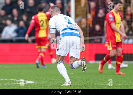 Deventer, pays-Bas. 11 février 2024. DEVENTER, PAYS-BAS - 11 FÉVRIER : Bram van Polen de PEC Zwolle célèbre le premier but du match néerlandais Eredivisie entre Go Ahead Eagles et PEC Zwolle à de Adelaarshorst le 11 février 2024 à Deventer, pays-Bas. (Photo de Henny Meijerink/BSR Agency) crédit : BSR Agency/Alamy Live News Banque D'Images