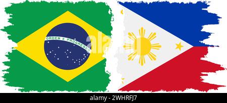 Philippines et Brésil grunge drapeaux connexion, vecteur Illustration de Vecteur