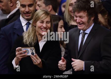 11 février 2024 - le président argentin JAVIER MILEI a assisté à la messe à l'occasion de la canonisation de la sainte Argentine Maria Antonoia DePaz y Figueroa dans les Basilique Pierre au Vatican. - État de la Cité du Vatican © EvandroInetti via ZUMA Wire (crédit image : © Evandro Inetti/ZUMA Press Wire) USAGE ÉDITORIAL SEULEMENT! Non destiné à UN USAGE commercial ! Banque D'Images