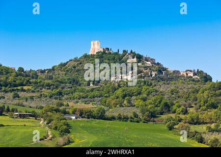 Castiglione d'Orcia vue sur la ville, Toscane, Italie Banque D'Images